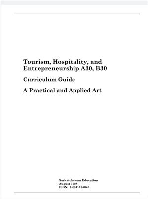 کتاب Tourism, Hospitality, and  Entrepreneurship A30, B30   Curriculum Guide
