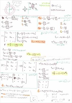 مجموعه فرمول های ضروری درس تئوری الاستیسیته مخصوص کنکور دکترا
