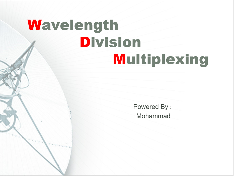دانلود پاورپوینت مالتی پلکس بر اساس تقسیم طول موج-wavelength division multiplexing 2021