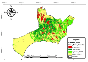 تهیه نقشه و برآورد تغییرات کاربری اراضی شهرستان شهریار با کمک تصاویر لندست طی سالهای 1375، 85و95