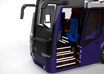 مدل کامل بدنه و داخل اتوبوس ولوو volvo به کمک نرم افزار سالیدورک